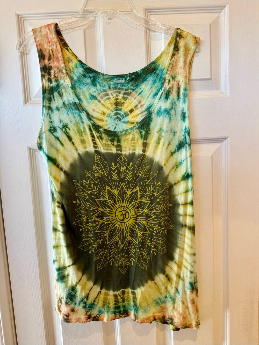 Tie-Dye Mandala Tank Top - Yellow, Green, Blue, Orange